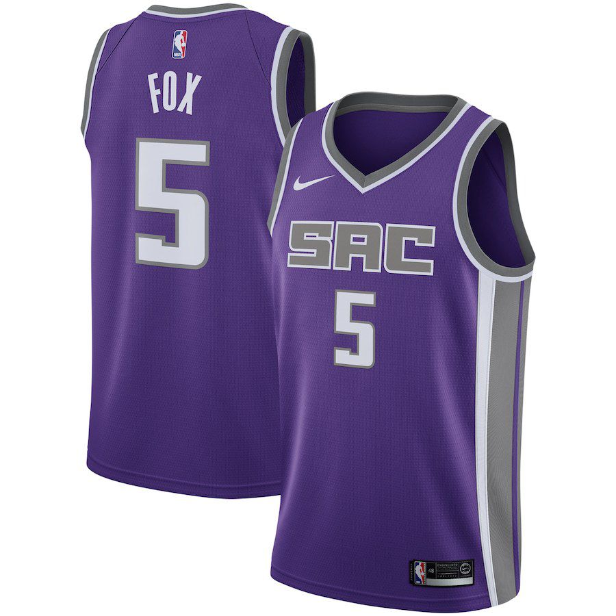 Men Sacramento Kings 5 Fox Purple City Edition Game Nike NBA Jerseys
